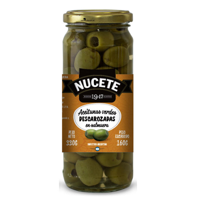 Aceitunas Verdes Descarozadas en Salmuera Frasco, 330 g | Apishop