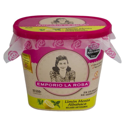 Helado Limón Menta Albahaca Pote, 800 ml - Emporio La Rosa | Apishop