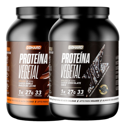 Pack Proteinas Vegetales 2Kg Total 66Sv Dulce De Leche - Chocolate Coco