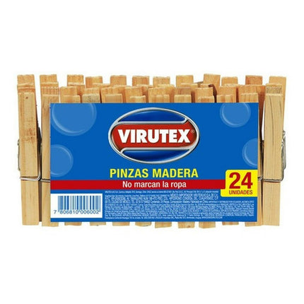 Pinzas Ropa Madera 24un