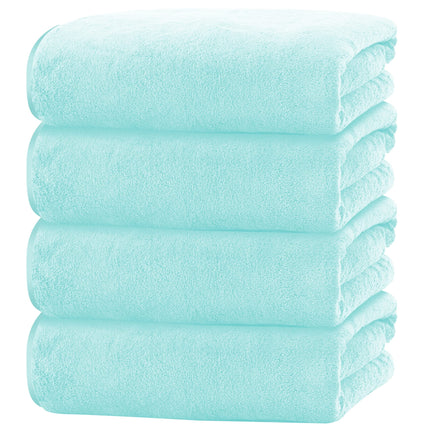 Juego de toallas de baño Cosy Family de microfibra, ligeras y de secado rápido, ultrasuaves y muy absorbentes para baño, gimnasio, hotel, playa y spa (azul congelado)
