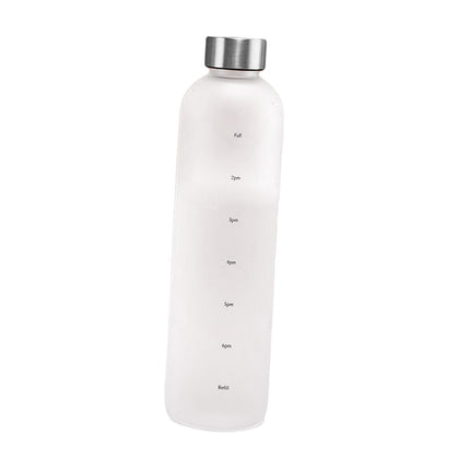 Botella De Agua Motivacional Con Marcador De Tiempo A Prueba De Fugas Para Deportes De Gimnasio Al Aire Libre Blanco