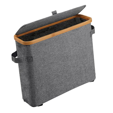 Caja De Almacenamiento De Rollos De Papel Higiénico De Bambú, Organizador Grande Para Baño