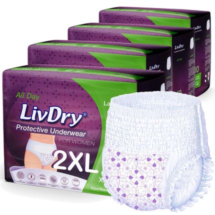 Pañales para adultos LivDry XXL Ultimate Max Absorbency para mujer x40