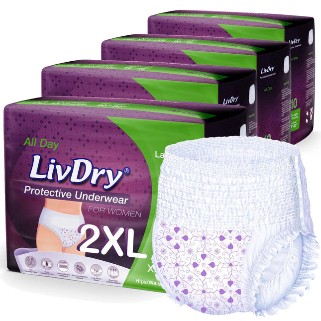 Pañales para adultos LivDry XXL Ultimate Max Absorbency para mujer x40