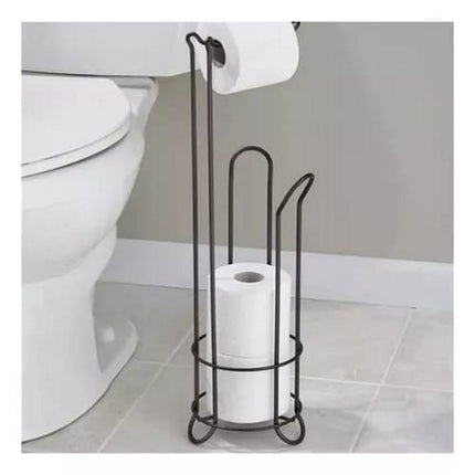Soporte De Papel Higiénico Confort Pedestal Organizador Baño Negro