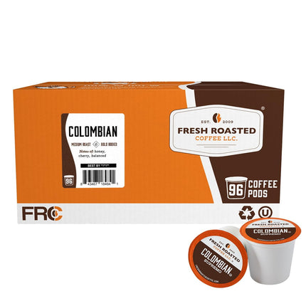Cápsulas de café recién tostadas, 100% colombianas, tostadas medianas x96