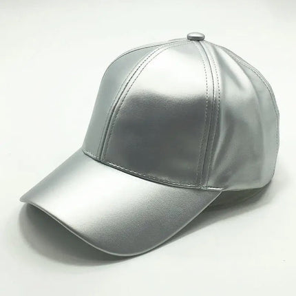 Gorro Mujer Plateado, Modelo Jurerecbf, Gorro Cuero Vegano Plateado Estándar