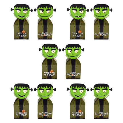 10 Cajas De Dulces De Halloween, Cajas De Embalaje De Regalo, Cajas De Cartón Pequeñas Para Golosinas, Gigantes Verdes