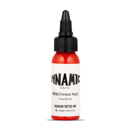 Tinta de tatuaje Dynamic Color Co, roja china, 30 ml, vegana, esterilizada