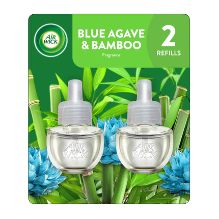 Recambio de aceite perfumado Air Wick Plug In de agave azul y bambú, 2 unidades