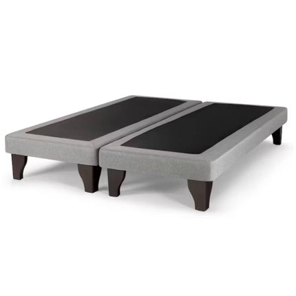 Base De Cama Europea King Gris Claro Lino