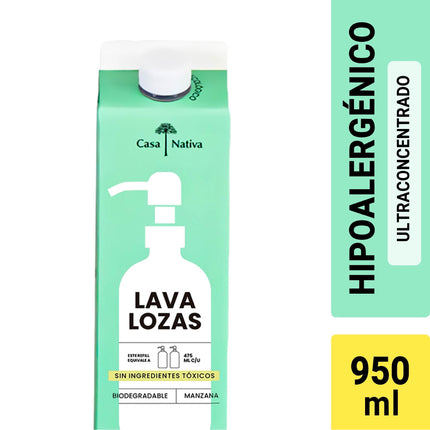 Lavalozas hipoalergénico ultra concentrado, aroma manzana verde, 950 ml