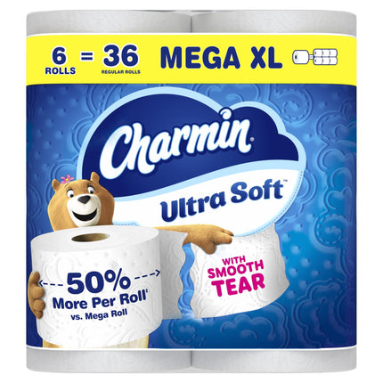 Papel higiénico Charmin Ultra Soft 6 rollos Mega XL