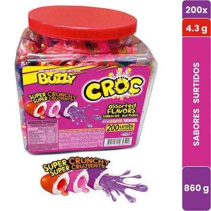 Chicles Buzzy Croc 200 Un, Sin Gluten