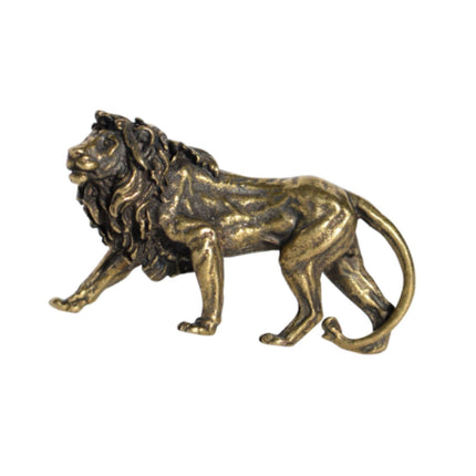 Estatua De León De Latón, Adorno Artístico Para Mascota De Té, Para Estantería De Jardín Y Sala De Estar.