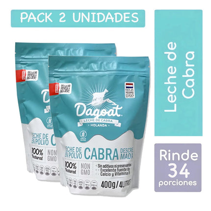 Pack Leche de Cabra en polvo Descremada 400grs x2