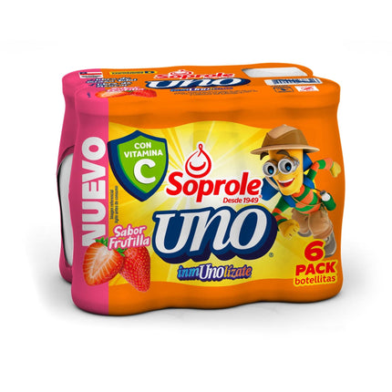 Probiótico Uno Vitamina C Frutilla Pack 6 Botellas, 80 ml | Apishop