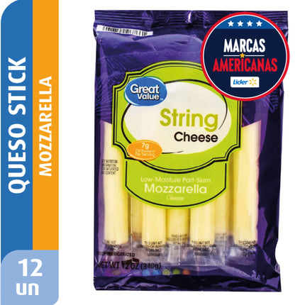 Varitas de Queso Mozzarella Hebras, 340 g