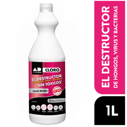 CLORO 1L – EL DESTRUCTOR DE HONGOS, VIRUS Y BACTERIAS