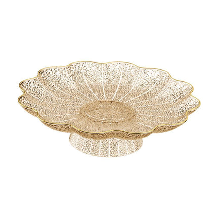 Frutero Con Pedestal, Vajilla, Cesta De Frutas Portátil Para Dulces, Aperitivos, Magdalenas, Dorado