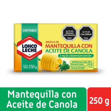 Mantequilla Tradicional Reducida en Colesterol, 250 g - Loncoleche | Apishop