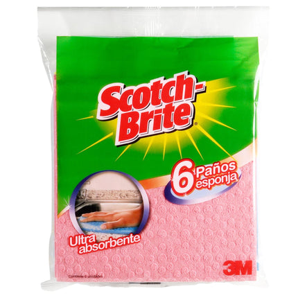 Paño Esponja Bolsa, 6 Un