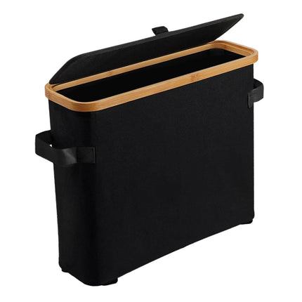 Caja De Almacenamiento De Rollos De Papel Higiénico De Bambú, Organizador Grande Para Baño