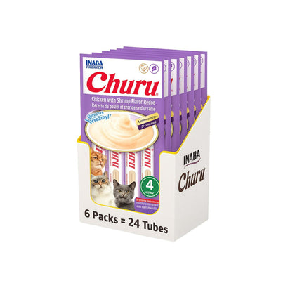 Churu Cat Pollo y Camarón 14g x4 | Pack 6 Unidades