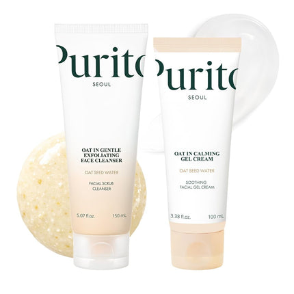 Set de cuidado de la piel PURITO Oat Velvet, crema en gel calmante y esmalte facial