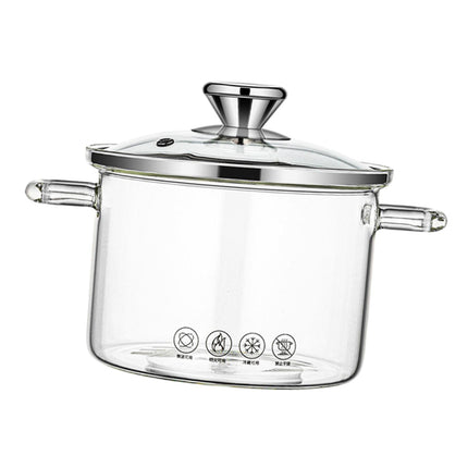 Olla De Vidrio Transparente Gruesa Para Estufa Con Tapa Para Leche, Fideos Y Pasta