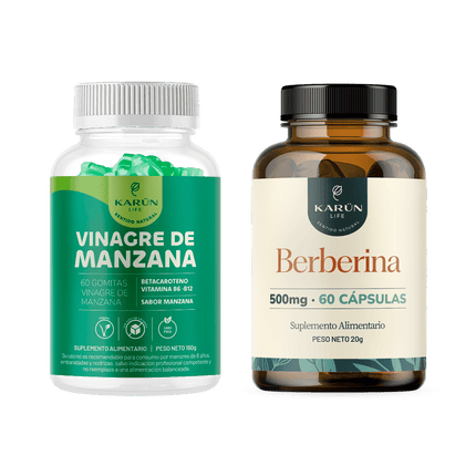 Pack Vinagre De Manzana 60 Gomitas + Berberina 60 Cap Karun Life