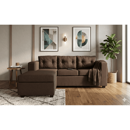 Sofa Seccional Julietta 3 Cuerpos chocolate