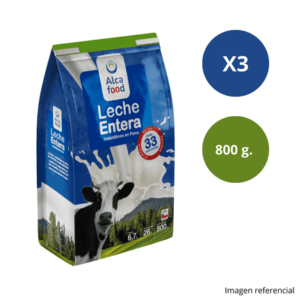 Leche Entera en Polvo 3X 800 Gr