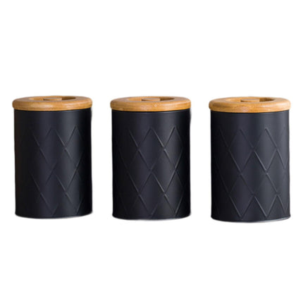 Juego De Botes De Cocina Rústicos Para Café, Té Y Azúcar, Color Negro