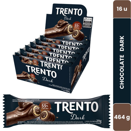 Trento Chocolate Dark 16 U X 29g, 55% Cacao
