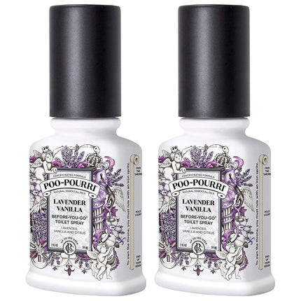 Spray de baño PooPourri Before You Go, lavanda y vainilla, 60 ml, x2