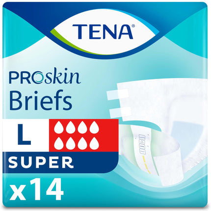 Pañales para adultos TENA ProSkin unisex con lengüetas Max Absorb L 14 unidades