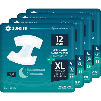 Pañales nocturnos para adultos SUNKISS TrustPlus XLarge, 48 unidades