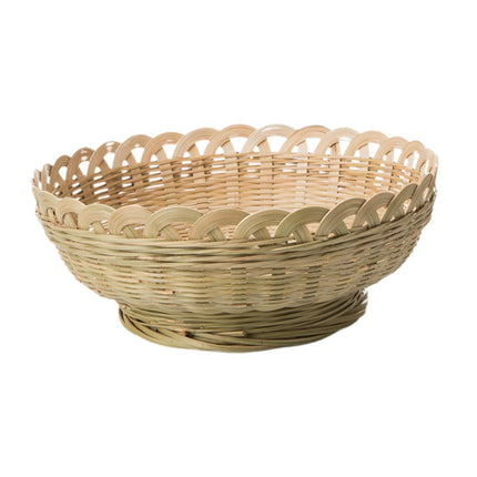 Cesta De Pan De Bambú, Organizador De Escritorio, Estante Redondo Para Frutas Para Cocina, Tienda, Hogar, Grande