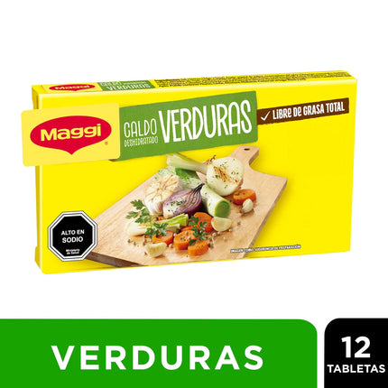 Caldo de Verduras (12 Tabletas) Caja, 120 g