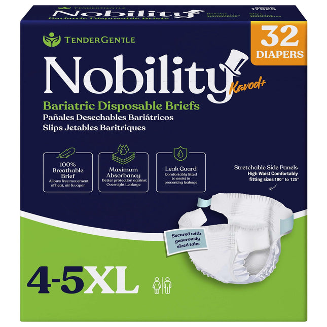 Pañales TenderGentle Bariatric para adultos 4-5XL, caja de 32