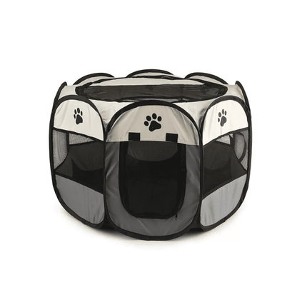 Corral Mascotas Portátil Multifuncional Perros Gatos Talla L Gris