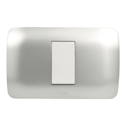 Interruptor Embutido Simple 9/12 10a blanco / Plata Armado - Lexo