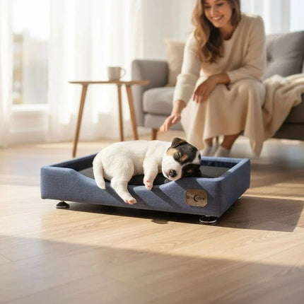 Cama de Mascotas - Talla S (55x40 cm) / Pata Montessori 3 cm (Gris)