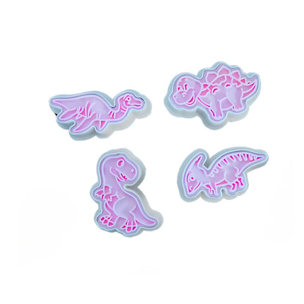 Set 8 Moldes Estampado De Plástico Galletas Dinosaurios
