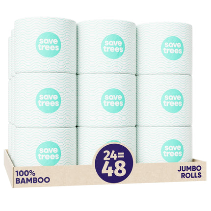 Papel higiénico Save Trees Bamboo, 3 capas, 24 rollos, 300 hojas
