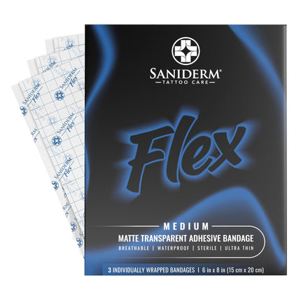 Vendaje Saniderm Flex para el cuidado posterior del tatuaje, paquete de 3 unidades, 15 x 20 cm