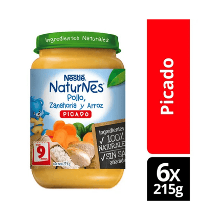 Pack x6 picado Nestlé® Naturnes® pollo, zanahoria y arroz 215g