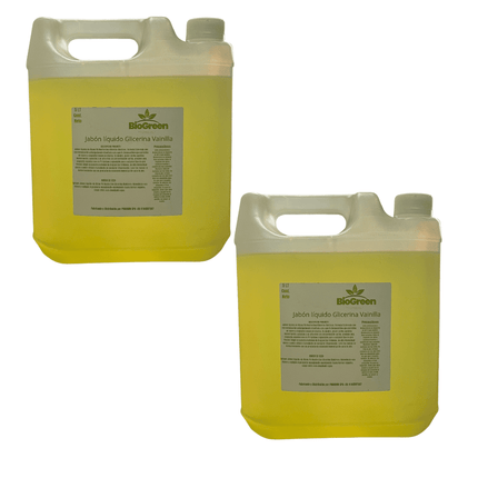 Jabon Liquido Para Manos Neutro Glicerina BioGreen Vainilla 5 Litros 2 Unidades